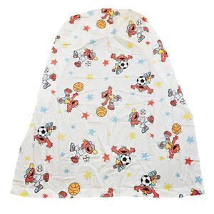 Vtg Elmo Sports Crib Toddler Sheet Fitted White Multi 90s Soccer Basketball